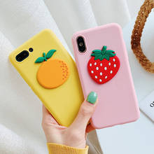 Capa de celular de tpu com suporte 3d frutas e morangos, capa fofa para samsung galaxy note 8 9 10 lite 20 ultra m10 m21 m30s m51 m60s m80s 2024 - compre barato