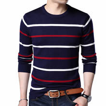 Pullover Men Brand Clothing 2020 Autumn Winter Wool Slim Fit Sweater Men Casual Striped Pull Jumper Male Clothes Black White Red 2024 - buy cheap