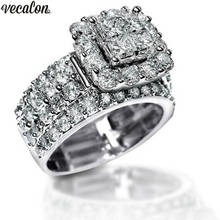 Vintage Court Ring 925 sterling Silver Square AAAAA cz Promise Engagement Wedding Band Rings For Women Bridal Jewelry 2024 - buy cheap