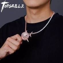 TOPGRILLZ подвеска в форме акулы маленького размера ожерелье с подвеской из кубического циркония в стиле хип-хоп для мужчин и женщин модный подарок ювелирные изделия 2024 - купить недорого