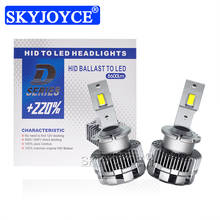Skyjoyce-conjunto de lâmpadas led para farol de carro, alta potência, 70w, 8600lm, d2s, d2r, 6000k, kit de substituição para lastro hid 2024 - compre barato