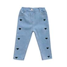 Штанишки для малышей джинсы для малышей Весенняя и осенняя одежда для маленьких мальчиков и девочек; Детские брюки; Джинсовые повседневные штаны длинные От 3 до 5 лет, детская одежда 2024 - купить недорого