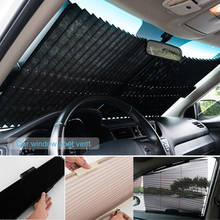 Wholesale Summer Car Window Sunshade Curtain Automatic Shrink Cars Window Solar Protection Wrinkled Mesh Curtains Visor Shield V 2024 - buy cheap