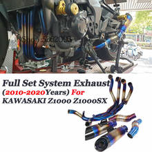 Sistema completo de Escape para motocicleta, silenciador de fibra de carbono modificado, para Kawasaki Z1000 Z1000SX 2010-2020 2024 - compra barato