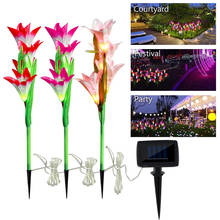 3pcs 12 Heads Lily Flower Solar Light Outdoor LED Solar Power Lamp IP65 Waterproof Garden Lawn Colorful Decorative Night Lights 2024 - buy cheap