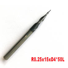 1pc HRC55 R0.25*D4*15*50L*2F Tungsten Solid Carbide Coated Tapered Ball Nose End Mills Taper and Cone Endmills 2024 - buy cheap