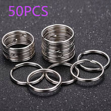 50pcs/100 PcsSet  Key Ring Stainless Alloy Circle DIY 25mm Keyrings Silvery Key Chains Jewelry Keychain 2024 - buy cheap