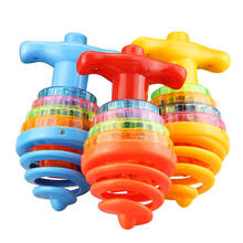 Мигающая спиннинговая игрушка светодиодный светильник Лазерная вращающаяся гироскоп игрушка с музыкой Peg-Top игрушка детская музыкальная игрушка случайный цвет #20 2024 - купить недорого