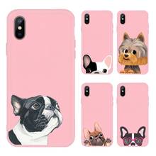 Funda de teléfono con diseño de perro Pug Bulldog Francés, carcasa bonita de Color caramelo para iPhone 6, 7, 8, 11, 12 s, mini pro, X, XS, XR, MAX Plus 2024 - compra barato