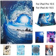 For iPad 10.2 2020 Ocean Flower Color Cartoon Pattern PU With Card Slot Cover Case for iPad Air 10.5 2019 Air 1 2 2017 2018 9.7 2024 - buy cheap