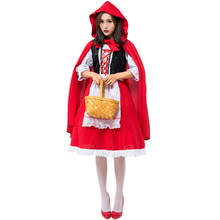Sexy adulto clássico conto de fadas pouco vermelho equitação com capuz traje de princesa halloween carnaval festa discoteca empregada vestido cosplay 2024 - compre barato