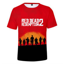Camiseta de juego Popular para hombres y mujeres, ropa de calle con estampado 3D de Red Dead Redemption 2, moda de cuello redondo, camiseta de Hip Hop, Tops 2024 - compra barato