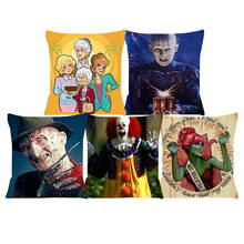 Capa de almofada de filme de horror, capa de almofadas decorativa para cadeiras e sofás, cobertura de visual 2024 - compre barato