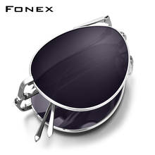 FONEX de titanio puro polarizado gafas de sol hombres plegable piloto, gafas de sol para hombres 2018 nueva marca de diseñador de alta calidad tonos 838 2024 - compra barato