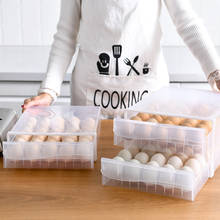 Caja de almacenamiento de huevos tipo cajón para refrigerador, contenedor de huevos de pato, dumplings, apilable, organizador, 30/60 rejillas 2024 - compra barato