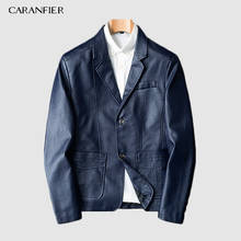 Caranier-Chaqueta de cuero sintético para hombre, abrigo informal, a la moda, talla grande, 2019 2024 - compra barato