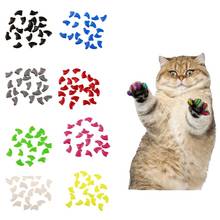 20pcs Soft Cat Nail Caps / Cat Nail Cover / Paw Claw / Pet Silicon Nail Protector with free Glue and Applictor /Size XS S M L 2024 - buy cheap