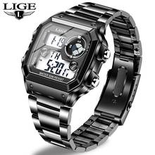 2021 LIGE New Sports Men Digital Watch Creative Diving Watches Male Steel Waterproof Wristwatch Alarm Clocks Relogio Masculino 2024 - buy cheap