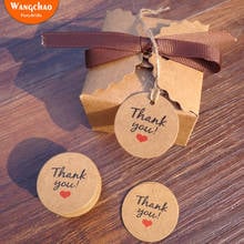 100pcs/bag Retro Thank You Handcraft Kraft Paper Gift Box&Bag Tag Packaging Decoration Jute Bag Accessories Wedding Decoration 2024 - buy cheap