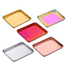 Stainless Steel Cake Baking Pastry Food Storage Tray Rectangle Fruit Plate Pan 37MF 2024 - buy cheap