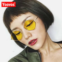 Yoovos 2021 Brand Designer Sunglasses Women Vintage Small Frame Polygonal Sunglasses Alloy Reflective Mirror UV400 Oculos De Sol 2024 - buy cheap