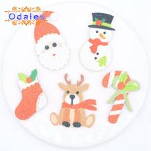 Medias de cetro de Navidad de Papá Noel y alce, apliques de muñeco de nieve, adornos de diadema de Reno para fiesta de Navidad, 20 unids/lote 2024 - compra barato