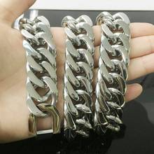 21MM Punk Heavy Male Jewelry Stainless Steel Silver Color Curb Cuban Link Chain Mens Necklace Or Bracelet Bangle 7"-40" 2024 - buy cheap