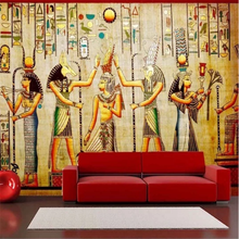 Wellyu-papel tapiz 3d de mural personalizado, Fondo de TV clásico nostálgico del antiguo Egipto, para sala de estar y dormitorio 2024 - compra barato