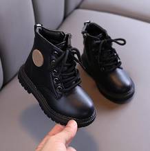 kids Martin Boots Boys Shoes Autumn Winter Leather Children Boots Fashion Toddler girls Boots Warm Winter Boots kids shoes 2024 - buy cheap
