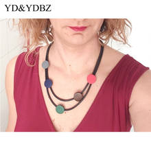 YD&YDBZ 2020 Fashion Multicolor Necklaces For Women Infinite Gem Pendant Necklace 7 Styles Rubber Rope Wood Choker Jewelry Gifts 2024 - buy cheap