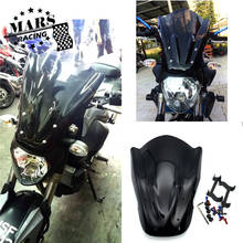 Viseira defletora para motocicleta, acessório de motocicleta preto, defletor para pára-brisa para yamaha fz07 mt07 2014 2015 2016 2017 2024 - compre barato