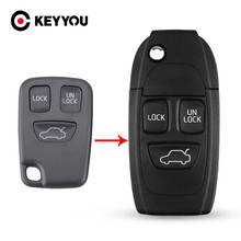 KEYYOU 10X Car Key For Volvo 3 Button Modified Folding Case Replacement For Volvo XC70 XC90 V50 V70 S60 S80 Auto Key Fob Cover 2024 - buy cheap