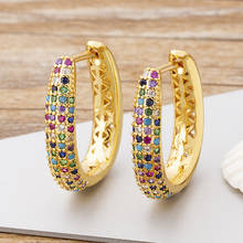 2021 boêmio tendência cristal colorido zircônia brincos geométricos pendurados cor dourada acessórios de joias da moda para mulheres 2024 - compre barato