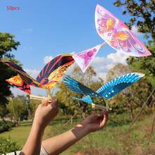 10Pcs Elastic Rubber Band Powered Flying Birds Kite Funny Kids Toy Gift Outdoor 2024 - buy cheap