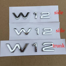 W12 четырехколесный диск с номером, логотип, хромированная эмблема для Audi A6L TT R8 S8, Стайлинг автомобиля, брызговик, боковой багажник, логотип, наклейка 2024 - купить недорого