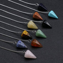 Fashion Reiki Pendulum Natural Stone Amulet Healing Crystal Pendant Meditation Hexagonal Pendulums for Men Women Stone Jewelry 2024 - buy cheap