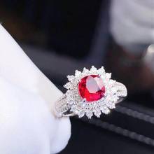 Anel de diamantes hgatos 1.04ct vermelho rubi joias anéis femininos de aniversário anéis finos para mulheres 2024 - compre barato