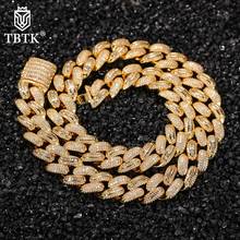 TBTK-collar de cadena de circonia cúbica con Micro pavé de cobre para hombre, joyería de rapero cubano de Miami, Hiphop, de lujo, 15,5mm 2024 - compra barato