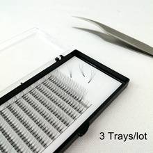 3 Trays/lot Short Stem Premade Volume Fans Lashes Wholesale Handmade 3D False Eyelashes 0.10mm C/D Eyelash Vendor Custom Logo 2024 - buy cheap