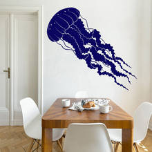 Pegatinas de pared de medusas para decoración del hogar, calcomanía de vinilo de tentáculos, animales del océano marino, Mural extraíble creativo O219 2024 - compra barato