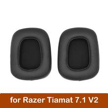 1 пара Игровых Наушников из пены и кожи, амбушюры для Razer Tiamat 7,1 V2, гарнитура, Беспроводные Проводные наушники, аксессуары 2024 - купить недорого