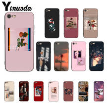 Grandes impressões de arte florescendo flores preto tpu macio capa para o iphone 13 11 pro xs max 8 7 6s plus x 5 5S se xr 2024 - compre barato