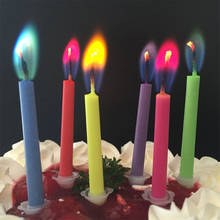 Birthday candle party wedding holiday colorful flame environmental protection edible wax cake decor colorful flame candle 2024 - buy cheap