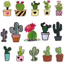 New Plant Embroidered Iron on Patch Clothes DIY Creative Badges Cactus Patches for Clothing Backpack Cowboy Jacket Stickers 2024 - buy cheap