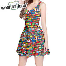 Flags of All Countries of The World Collage 3D All Over Print Skater Dress Hipster Fashion Women Clothes Holiday Vacation Dress 2024 - buy cheap