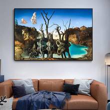 Cuadro en lienzo con estampado de elefantes, pósteres abstractos, imagen artística para pared, decoración de sala de estar, San Valentín Dalí 2024 - compra barato