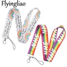 Rainbow colorful homosexuality Lanyards Cool Neck Strap webbings ribbons Phone Keys ID Card Holder Lanyard For Keys Hang Ropes 2024 - buy cheap