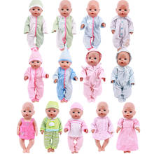 2021 New Baby New Born Fit 18 inch 43cm Doll Clothes Accessories Pajama Set For Baby Birthday Gift 2024 - buy cheap