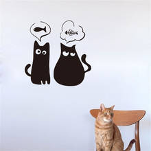 Pegatinas de pared con diseño de gatitos y gatos, calcomanías divertidas para decoración del hogar, habitación de niños, papel tapiz de tienda de mascotas 2024 - compra barato