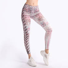 Calça legging com estampa de mandala e hortelã, calça legging de alta elasticidade para ginástica feminina 2024 - compre barato